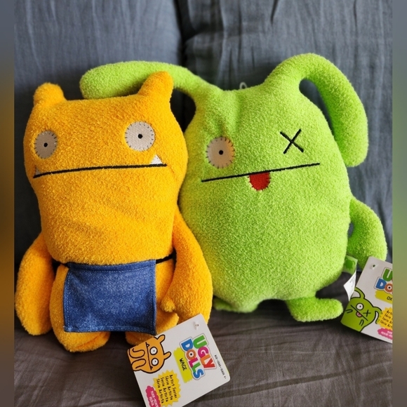 HASBRO UGLY DOLLS Two Dolls Stuffed Toys Wage Ox 14" - Picture 2 of 2